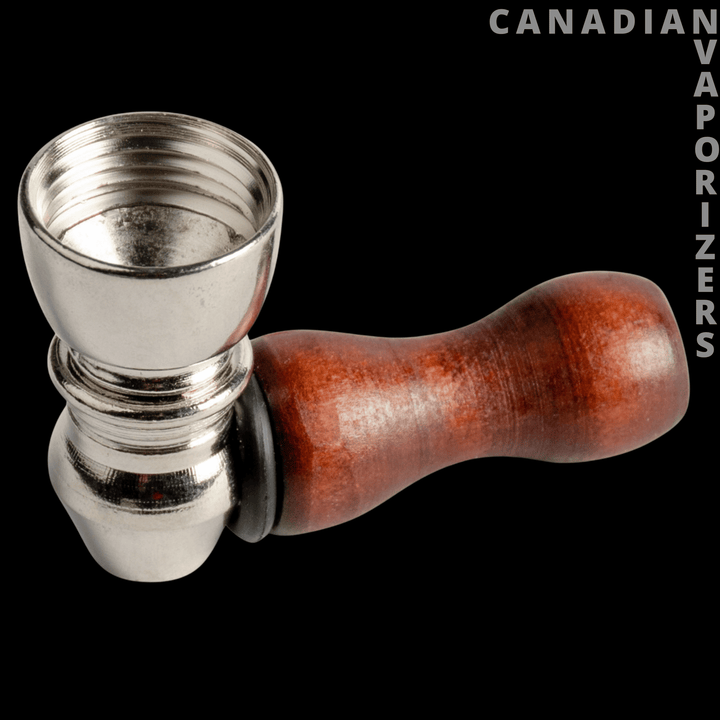 Mini Nickel & Wood Metal Pipe - Canadian Vaporizers