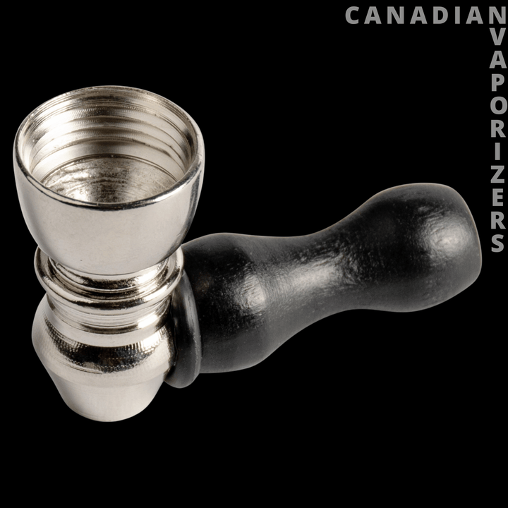 Mini Nickel & Wood Metal Pipe - Canadian Vaporizers