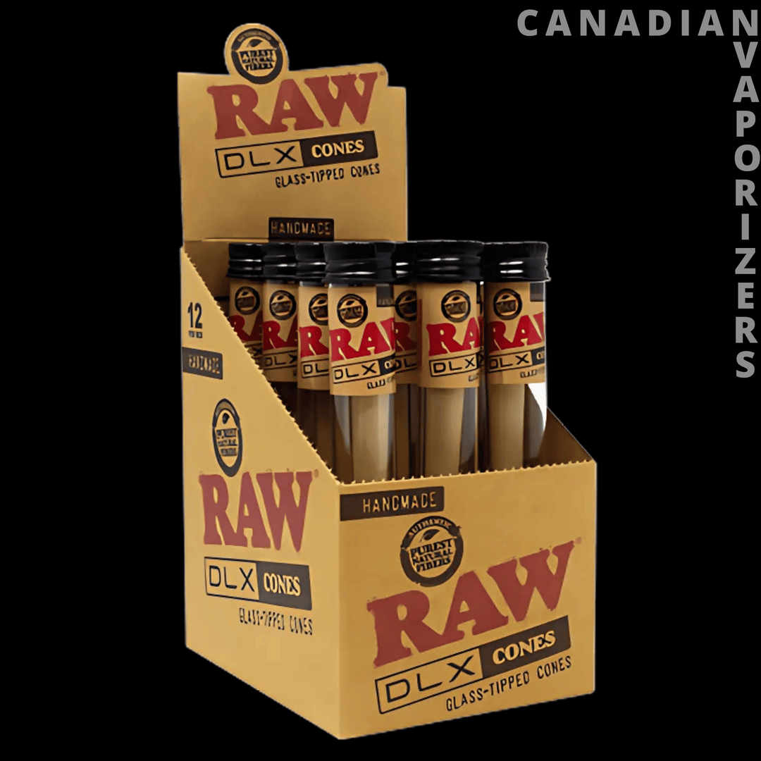 Raw DLX Cannon Glass - Tipped Cones (Display of 12) - Canadian Vaporizers