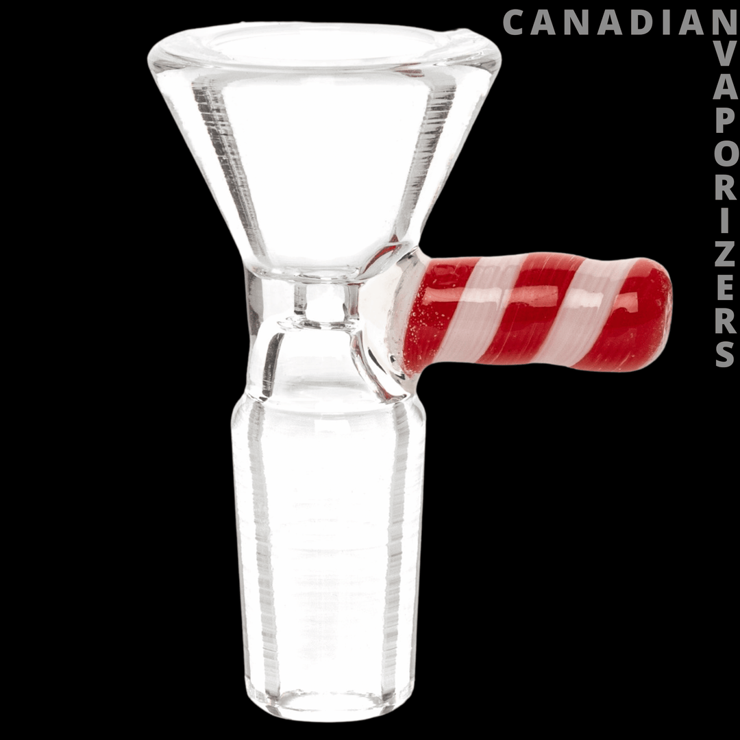 Red Eye Glass 14mm Candy Stripe Handle Pull - Out - Canadian Vaporizers