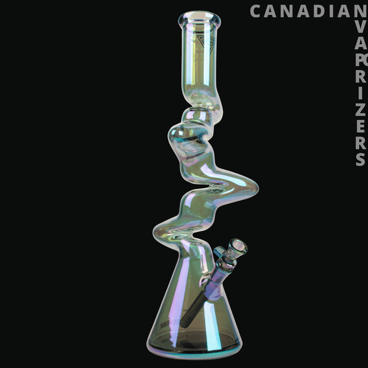 Red Eye Tek | 19" Metallic Terminator Finish 4 - Arm Zag Beaker Tube - Canadian Vaporizers