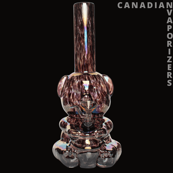 Retro Glass 10" Platinum Metallic Bear Water Pipe - Canadian Vaporizers