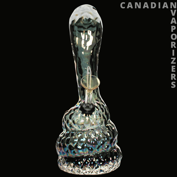 Retro Glass 10" Platinum Metallic Cobra Water Pipe - Canadian Vaporizers