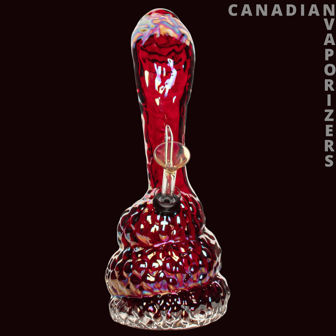 Retro Glass 10" Platinum Metallic Cobra Water Pipe - Canadian Vaporizers