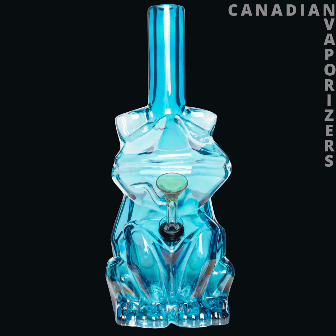 Retro Glass 10" Platinum Metallic Frog Water Pipe - Canadian Vaporizers