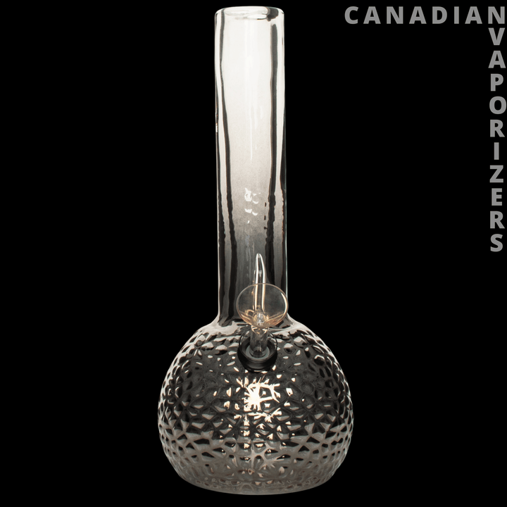 Retro Glass 10" Platinum Metallic Hammered Bubble Base Water Pipe - Canadian Vaporizers