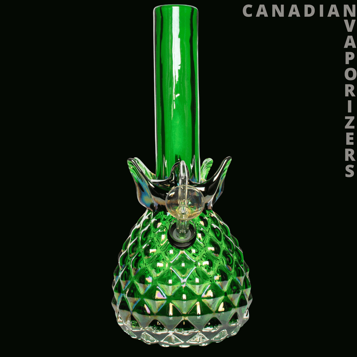 Retro Glass 10" Platinum Metallic Pineapple Water Pipe - Canadian Vaporizers