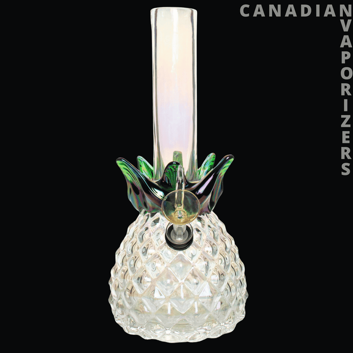 Retro Glass 10" Platinum Metallic Pineapple Water Pipe - Canadian Vaporizers