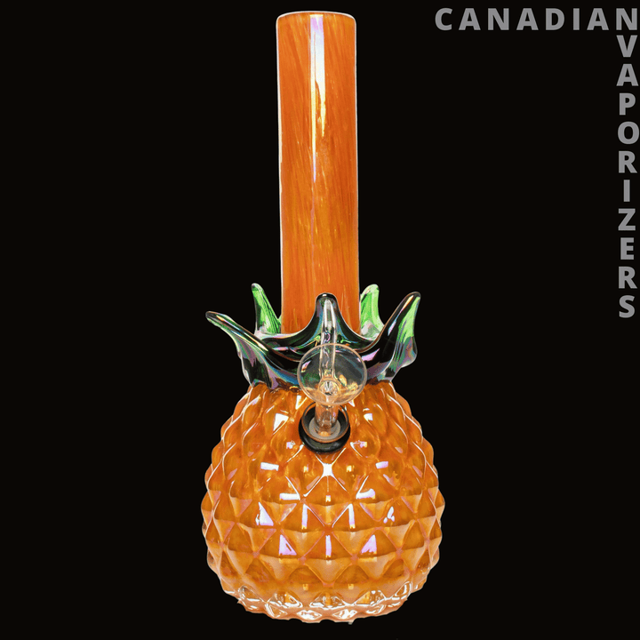 Retro Glass 10" Platinum Metallic Pineapple Water Pipe - Canadian Vaporizers