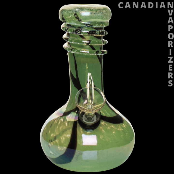 Retro Glass 7" Glow - in - the - Dark Bubble Base Water Pipe - Canadian Vaporizers