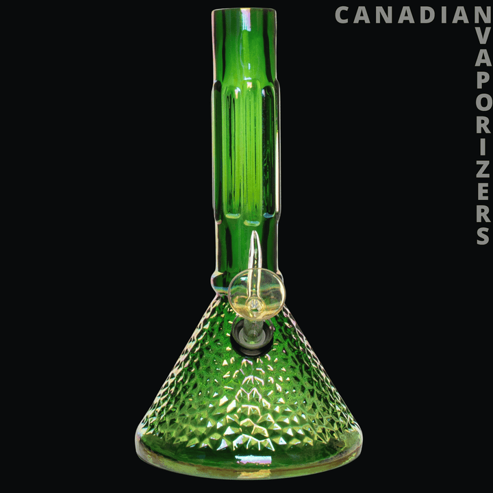 Retro Glass 9" Platinum Metallic Hammered Beaker Base Water Pipe - Canadian Vaporizers