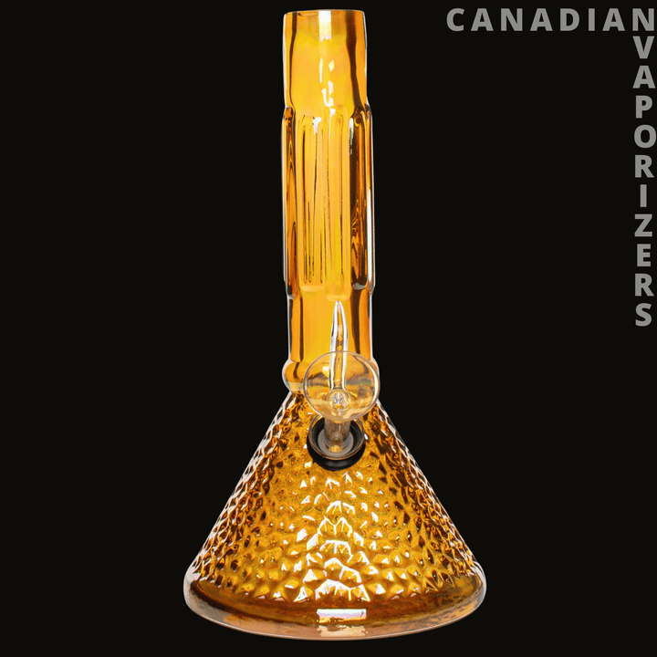 Retro Glass 9" Platinum Metallic Hammered Beaker Base Water Pipe - Canadian Vaporizers