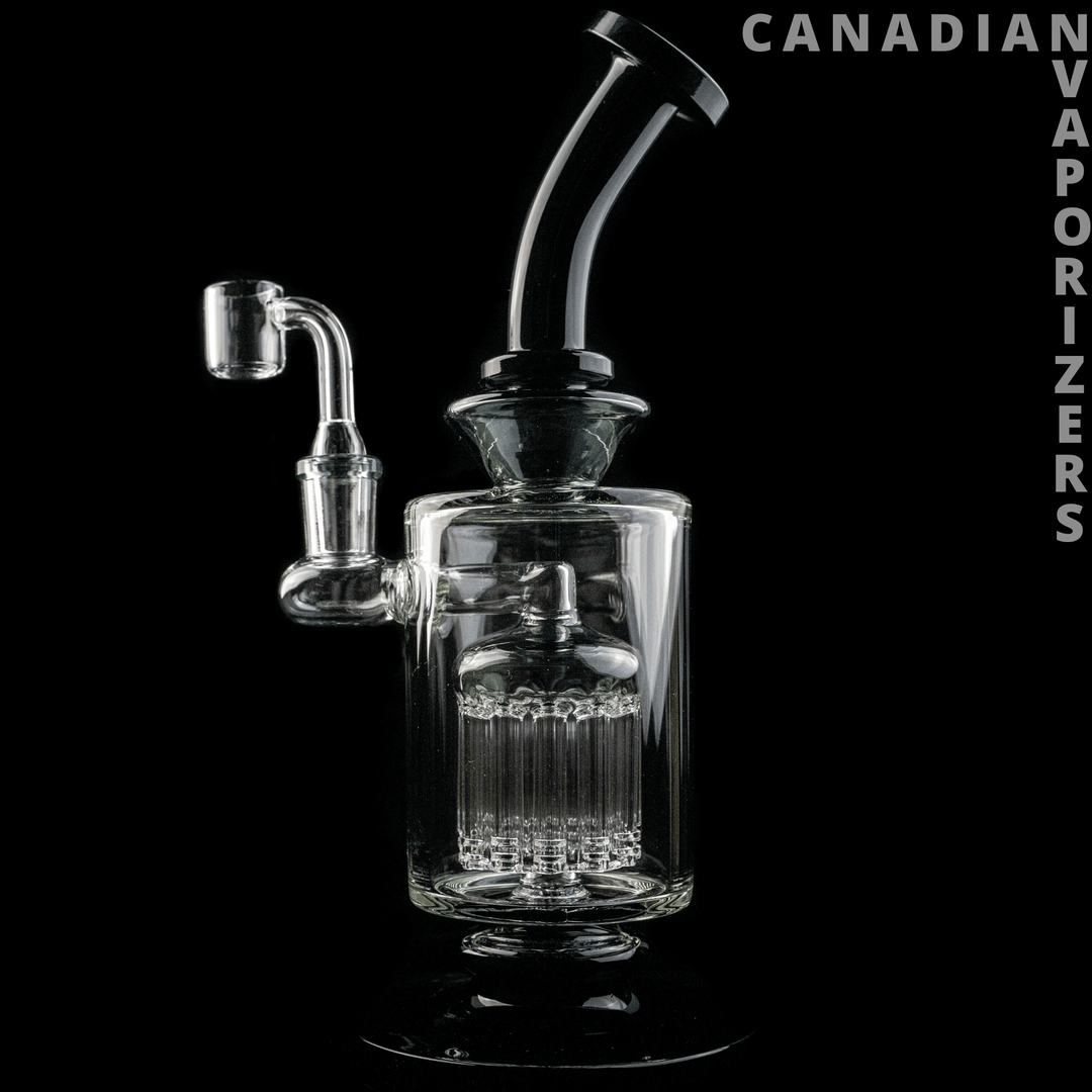 Black | Red Eye Glass 9" Tall Burnside Concentrate Rig w/ 12-Arm Tree Perc - Canadian Vaporizers