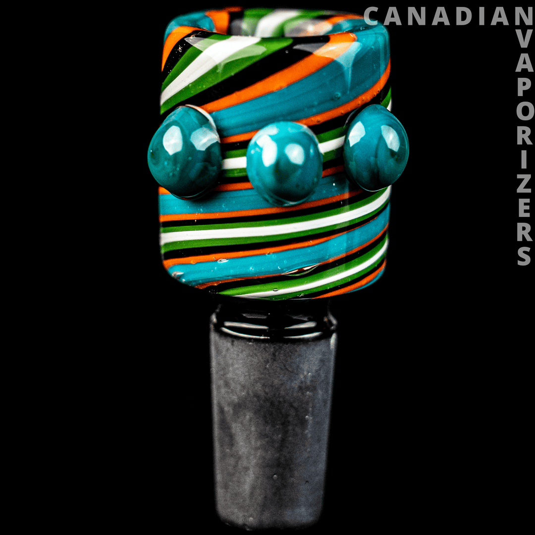 Teal/Orange | 14MM Hydros Whirlpool Bowl - Canadian Vaporizers